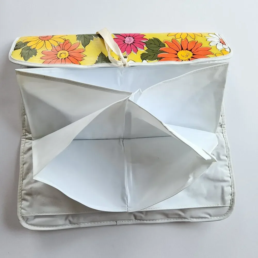 VTG Travel Lingerie Storage Bag Hosiery Pouch Nylon Mod Flowers Mid Century